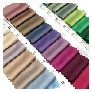 A195 Hot Sales <b>Double</b> Faced Soft Smooth 100%Polyester Shiny Plain Silk Satin Fabric for Women Dress & Sofa Use - Product Image 1