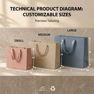 Bolsa <span class=keywords><strong>de</strong></span> Regalo <span class=keywords><strong>de</strong></span> Papel <span class=keywords><strong>de</strong></span> Lujo en Color Morandi Personalizada |   Bolsa <span class=keywords><strong>de</strong></span> <span class=keywords><strong>Compras</strong></span> <span class=keywords><strong>de</strong></span> Papel Kraft con Logotipo Estampado en Caliente para Boutique - Product Image 3