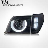 Ensemble de phares LED YM pour Land Cruiser Prado LC90 FJ90 1996-2002, anneau halo Angel Eye, projecteur à double faisceau, DRL 8000 lm 78W