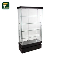 Vitrine d'exposition en verre trempé blanc, écologique, étanche, robuste, éclairée par LED, avec portes verrouillables et étagères pour la vente au détail