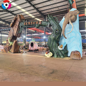 Puerta Interactiva con Modelo Animatrónico de Dinosaurio para <span class=keywords><strong>Entrada</strong></span> de Parque Temático de Aventuras Jurásicas, Decoración Artificial para Parque de Atracciones - Product Image 3