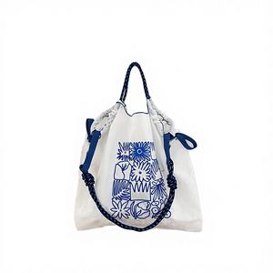 Sac fourre-tout de fête grande capacité en nylon pour femme, avec logo personnalisé, broderie de haute qualité, motif floral, nouvelle tendance, style créateur parisien - Product Image 2