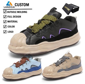 Custom Logo Shell Toe Chunky Sneakers Men Women Thick Sole Platform Casual Walking Dissolved Shoes Custom logo Sneakers Men - Product Image 1