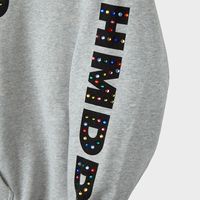 Hoodie Crop Fit Boxy 100% katun berat, desain custom, sablon DTG, berhiaskan rhinestones, hoodie zipper high street