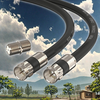 Câble coaxial RG6 mâle-mâle avec connecteurs de type F, blindage tressé en PVC, pour Internet haut débit, télévision numérique et antenne satellite