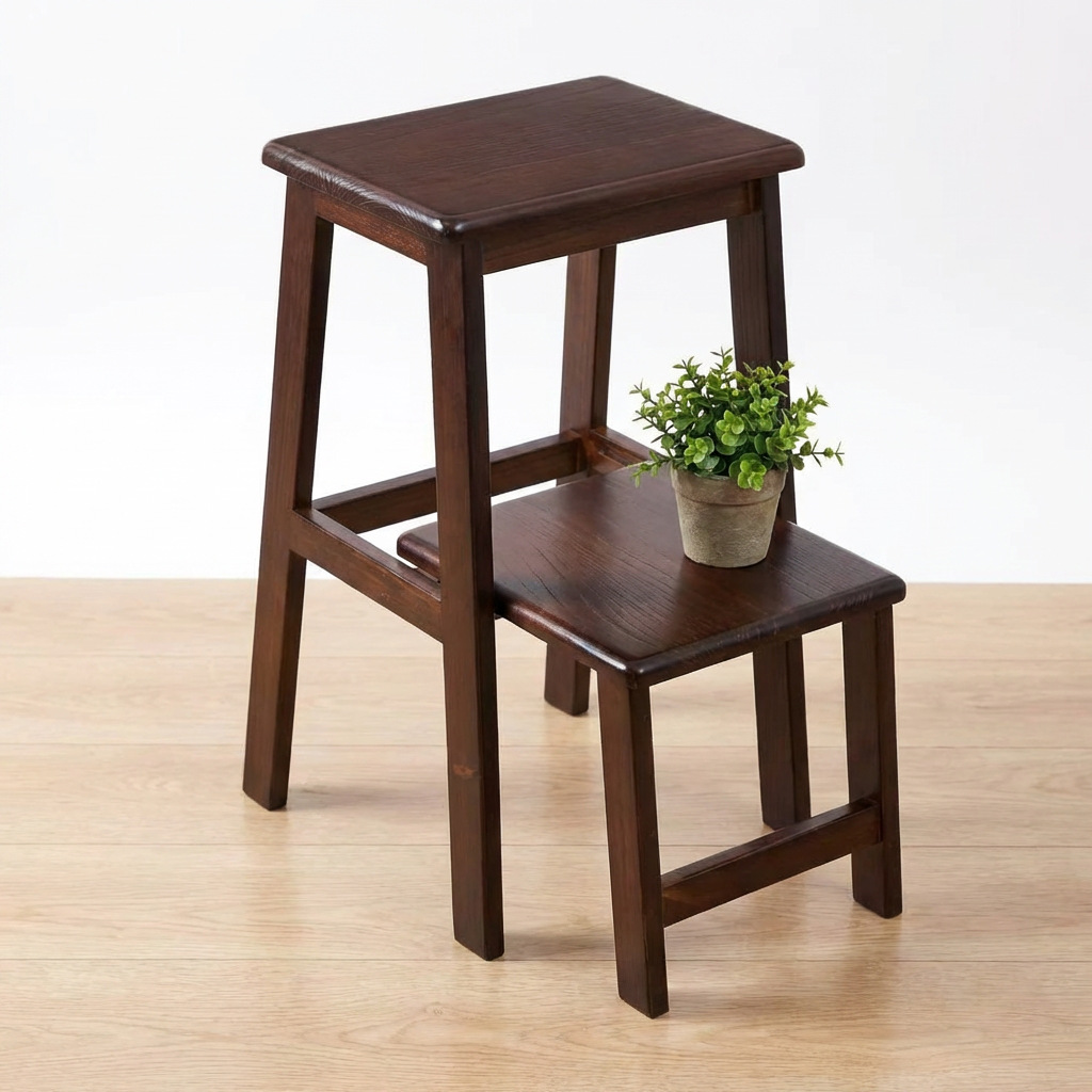 [Walnut Pink] Upgraded Fully Folded Stool