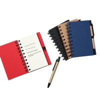 Agenda de bureau en spirale avec couverture en papier écologique 2026, carnet de notes, bloc-notes avec stylo, ensemble cadeau, logo personnalisé, cadeaux d'affaires