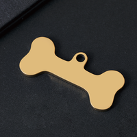Ywyougang Personalisiertes Knochenförmiges Haustier-Anhänger, Edelstahl Blanko Hundeknochen-ID-Anhänger mit Individueller Lasergravur Haustier-Identifikationsgeschenk