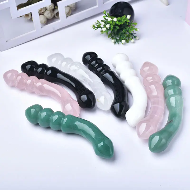 Buona qualità una varietà intagliato A mano bacchetta di cristallo giocattolo del sesso yoni cristallo dildo figa per le donne sexy