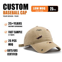 Gorra de Béisbol de Algodón Lavado Estilo Dad Hat con Bordado Multicolor de Dibujos Animados, Textura Vintage Desgastada, para Uso Diario al Aire Libre