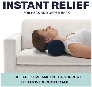 Coussin rond cervical avec <span class=keywords><strong>housse</strong></span> amovible et lavable en coton tricoté 100% et rembourrage en mousse à mémoire <span class=keywords><strong>de</strong></span> forme, conçu <span class=keywords><strong>de</strong></span> manière ergonomique - Product Image 4