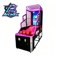 Machine de jeu d'arcade de basketball de rue commerciale pliable à monnayeur, avec affichage LED de scores en japonais et anglais, garantie 1 an, pour adultes