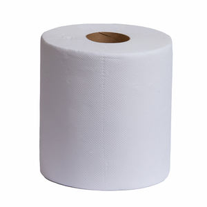 Rollos de Papel Toalla de Madera Virgen Blanca Personalizables con Soporte del Fabricante, Pulpa Reciclada, Rollo de Papel para Manos Azul Marrón para Auto, Hotel, Bar - Product Image 1