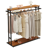 Expositor de Ropa Minimalista de Doble Cara y Doble Barra para Tiendas de Ropa de Hombre, Mujer y Niños, Venta al Por Mayor