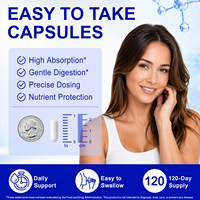 Cápsulas de Péptidos de Cobre GHK-Cu Liposomal Antioxidante Sin GMO de 300mcg, 120 Unidades, Suplemento para la Elasticidad de la Piel y el Crecimiento del Cabello