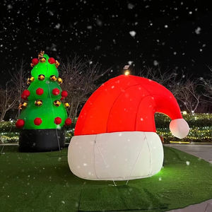 Advertising <strong>Inflatables</strong> <strong>Christmas</strong>-Themed <strong>Inflatable</strong> <strong>Christmas</strong> Hat With Led Lights For Holiday Promotions - Product Image 1