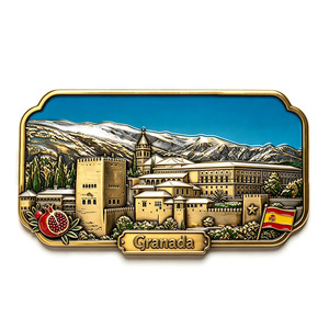 Factory Direct OEM ODM Baking <b>Varnish</b> Metal Fridge Magnet Eco Friendly Hilltop Citadel Pomegranate Souvenir Magnet Keepsake - Product Image 1
