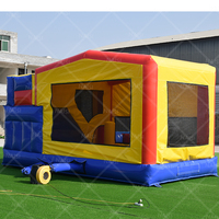 Château gonflable commercial personnalisé avec toboggan aquatique, combo Mega Moonwalk de haute qualité avec panneaux amovibles