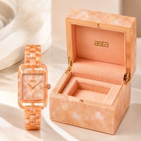 Asta Montre Quartz Femme Acétate Lunette Or Rose Couronne Crantée Étanche Quotidien Logo Custom Marché UE