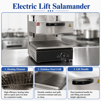 Grill salamandre électrique commercial à hauteur réglable 2,8 kW 220 V en acier inoxydable