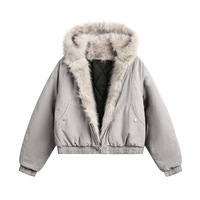 Blouson bomber vintage LEDUO à capuche, coupe courte, coupe-vent, doublure matelassée chauffante, fermeture éclair et boutons-pression, vêtement d'extérieur chaud pour l'hiver, pour femmes et hommes