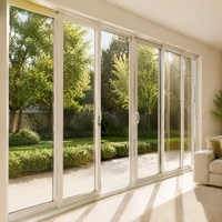 Ventana Corredera de Aluminio de Alta Eficiencia Energética con Rotura de Puente Térmico y Doble Acristalamiento para Villa, Balcón, Patio, Hogar, Tamaño Personalizado, Venta al por Mayor