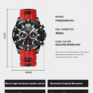 Reloj Casual para Hombre POEDAGAR, Reloj de Pulsera de Lujo a Prueba de Agua con Cronógrafo Luminoso y Fecha, Relojes de Cuarzo para Hombre de Alta Calidad - Product Image 2