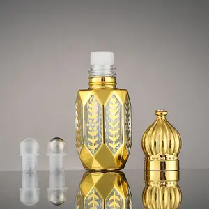 Cj-Op Maat Gemaakte Arabische Luxe 6Ml Lege Mini Glas Oud Parfum Oliën Fles Glas Parfum Fles Met Schroefdop