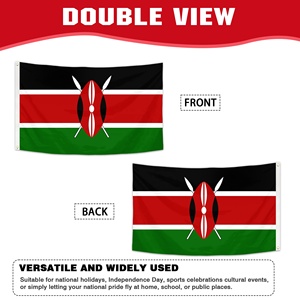 Oferta Especial, Envío Rápido, Bandera Personalizada de 90x150cm, Bandera Nacional de Kenia, Escudo Maasai, Bandera Negra, Roja y Verde, Bandera de Poliéster 100D - Product Image 3