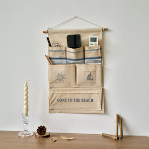 Pochettes murales rectangulaires en coton et lin, sans perçage, organisateur de bureau pour salle de bain, chambre, porte, fenêtre, à suspendre - Product Image 2