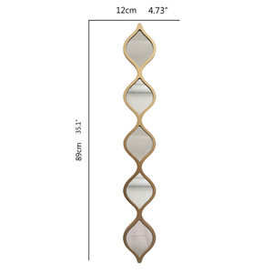 Specchio da Parete in Metallo in Stile Art Déco, Decorazione Artistica in Ferro dalla Semplicità Moderna, Arredo a Tema Natura per <span class=keywords><strong>Casa</strong></span>, Soggiorno e Camera da Letto - Product Image 6