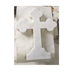 Sh Steen Wit Marmeren Kruis Grafsteen, Hartvormige Witte Marmeren Grafsteen - Product Image 3