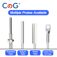 CG PT100 Capteur de température Platinum RTD Sonde multitype avec câble PFTE à trois fils de haute précision Étanche et anti-corrosion