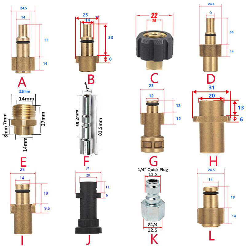 Насадка для мойки под давлением, штыковый разъем, насадка для снежной пены, адаптер для шланга для мыла