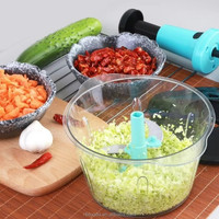 Handmatige groentehakker 1500ml, voor groenten, uien en knoflook, handmatige keukenhakker voor voedselbereiding