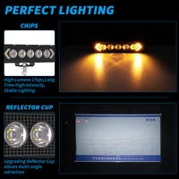 Projecteur de travail LED 18W 6 pouces 1518LM 134m longue portée blanc jaune spot DRL 9V-36V 6500K aluminium PC étanche IP68 IP69K RoHS