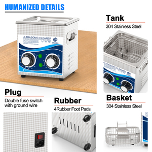 40khz 1.3l Machine de nettoyage à ultrasons Pièce de lavage <span class=keywords><strong>Lunettes</strong></span> Quincaillerie pour bijoux Nettoyeur de <span class=keywords><strong>bain</strong></span> à ultrasons - Product Image 5