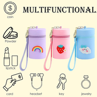 Silicone luxe seau rouge à lèvres sac porte-clés 3d fruits femmes personnalité stockage Portable porte-monnaie portefeuille étui casque sacs