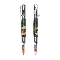 Pulpen Kayu Model Senapan Bolt Action Custom dengan Ukiran Logo, Isi Ulang, Hadiah Personal