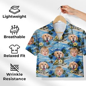 Camisa Hawaiana Personalizada con Foto, Blusa de Mujer con Botones, Estampado Floral Tropical para la Playa - Product Image 4