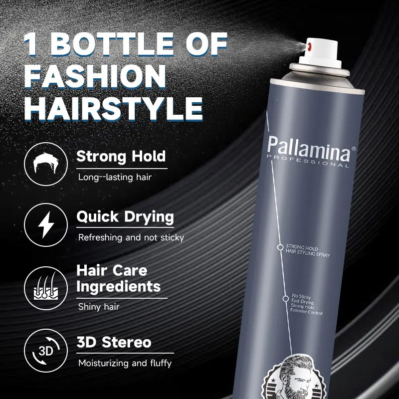 Private Label Custom Logo Texture Strong Hold Volumizing Barber Hair Spray Long Lasting Dry Mist Spray Men Powerful Styling