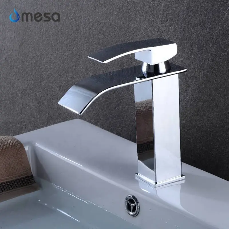 Designer high quality deck mounted brass bathroom sink waterfall faucet
