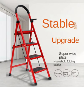 Fabriek Groothandel Huishoudelijke Telescopische Ladders Verdikte Vouwstap Drie Vier Vijf Zes Stappen Ijzeren Ladder - Product Image 2