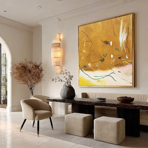 Wabi Sabi Abstract Painting Earthy Tones Hand Painted Oil <b>Canvas</b> Art Wood <b>Frame</b> Contemporary Wall Decor for Indoor Use - Product Image 1