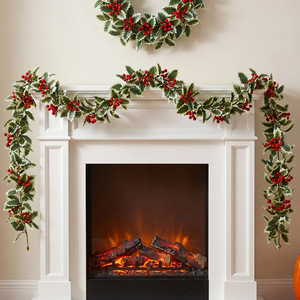 Guirlande artificielle de houx Hirohi 100-200 cm en plastique et tissu, décoration de table de Noël pour événements festifs et décoration intérieure - Product Image 2