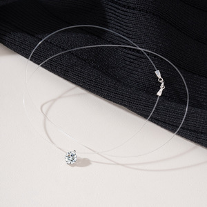 <span class=keywords><strong>Collana</strong></span> da Donna in Argento Sterling S925 Placcato con Pendente a Cerchio a Goccia di Sirena in Moissanite, Catena Versatile per Clavicola, Delicata - Product Image 3