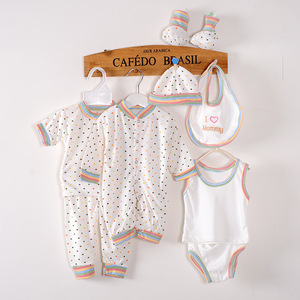 Set di abbigliamento Casual per neonato intimo Multi-pezzo per la primavera e l'autunno 100% vestito in maglia di cotone - Product Image 4