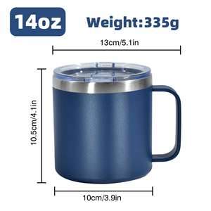 Vaso Personalizado de Acero Inoxidable de 14 oz con Asa, <span class=keywords><strong>Taza</strong></span> de Café de Campismo Aislada al Vacío Personalizada con Asa - Product Image 2