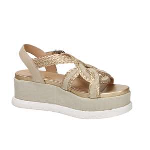 Stonefly Donna Sandalwood Beige Gold 5 Cm Heel Wedges <b>Sandals</b> Size 36 - Product Image 2