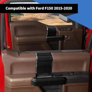 Cubiertas para Manijas de Puerta Ford Raptor, Fibra de Carbono Negra ABS, Acabado Interior, 2015-2020, Adhesivos para Reposabrazos Delanteros y Traseros, Mejora - Product Image 4